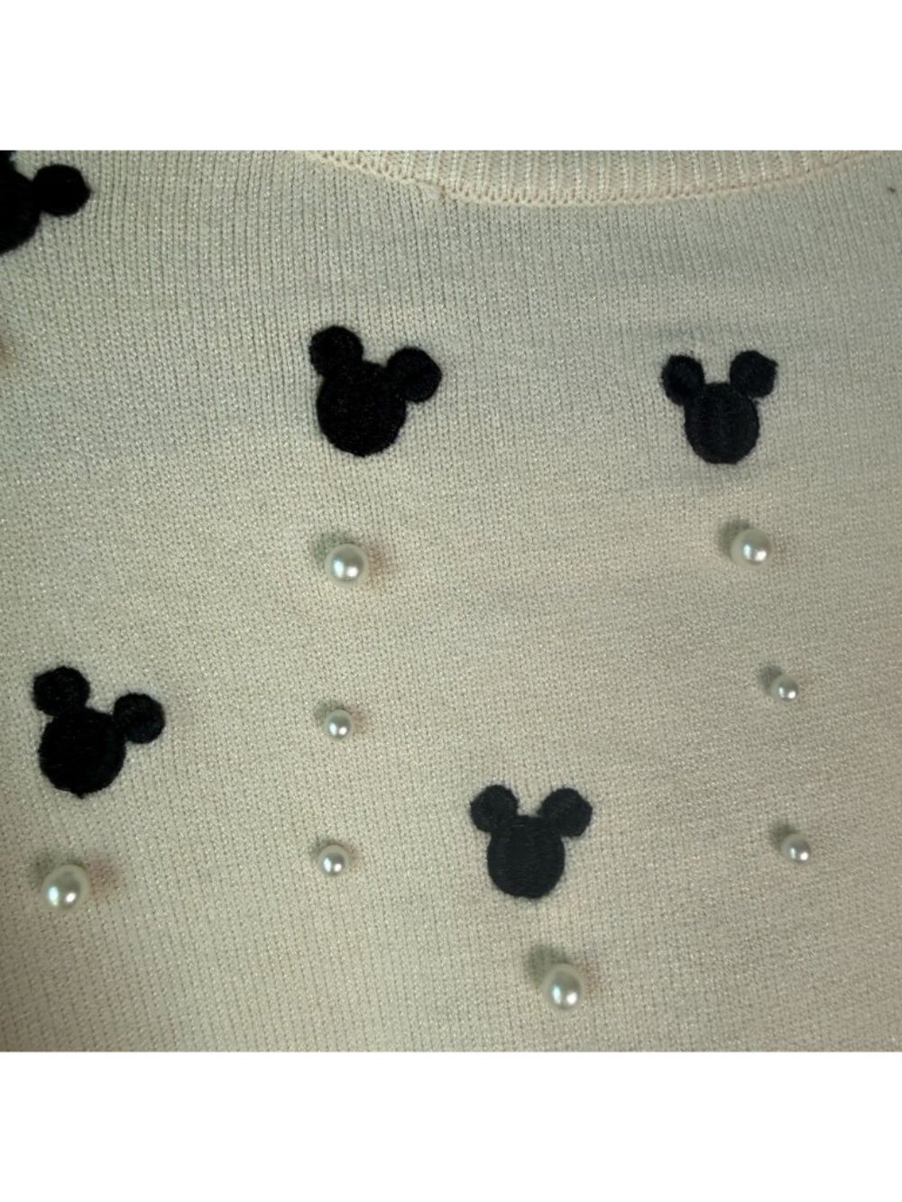 Disney Her Universe NWT Mickey Mouse Pearl Balloon Sleeve Sweater Size Small - Picture 5 of 10